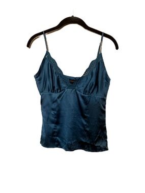 Y2K bebe Teal Silk Lace-Trim Camisole